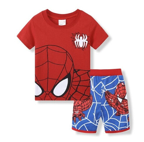 Captain America Summer Short Sleeve Children Pajamas