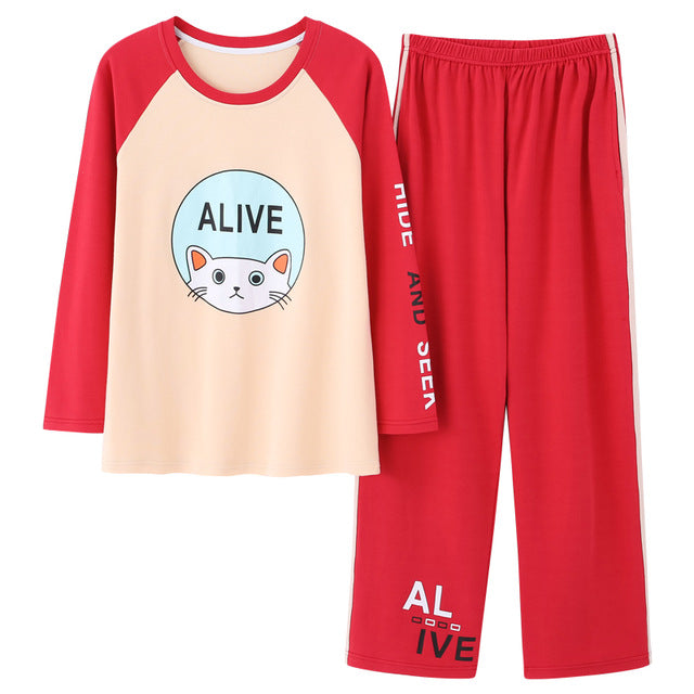 Top + Long Pant Woman Pajama Set