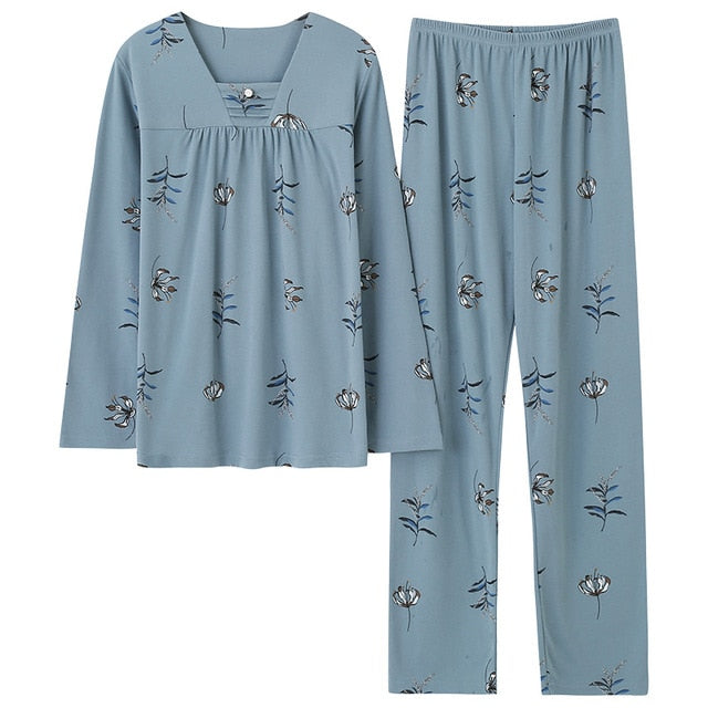 Top + Long Pant Woman Pajama Set