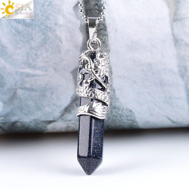 Hexagonal Crystal Quartz Pendant - Shopeasywear