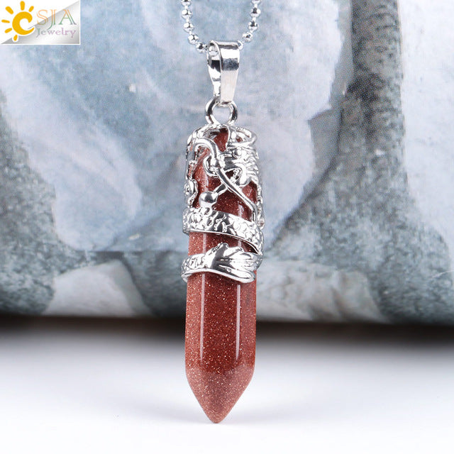 Hexagonal Crystal Quartz Pendant - Shopeasywear