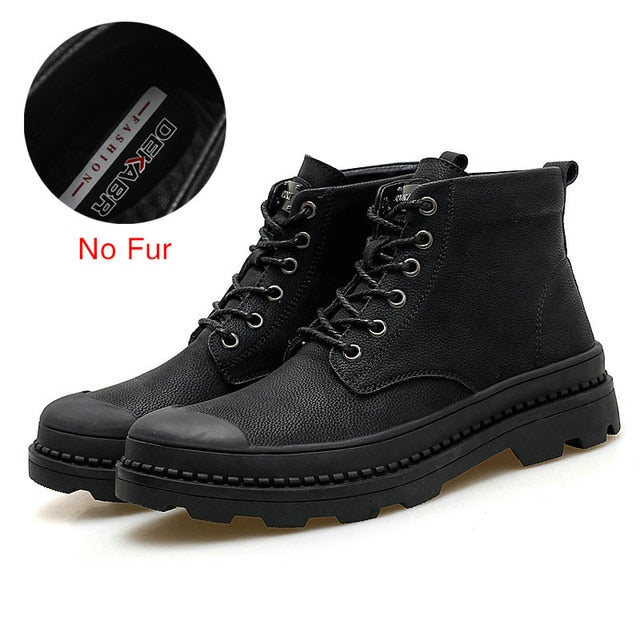 Black Warm Winter Men Boots