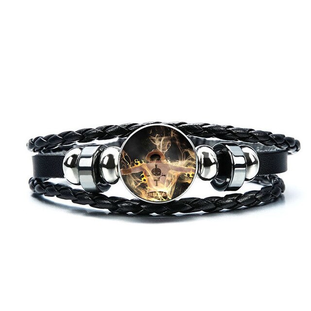 Anime One Piece Bracelet Luffy Zoro Ace Charms Bracelet Kids Boy Punk Multilayer Leather Bracelets Jewelry - Shopeasywear