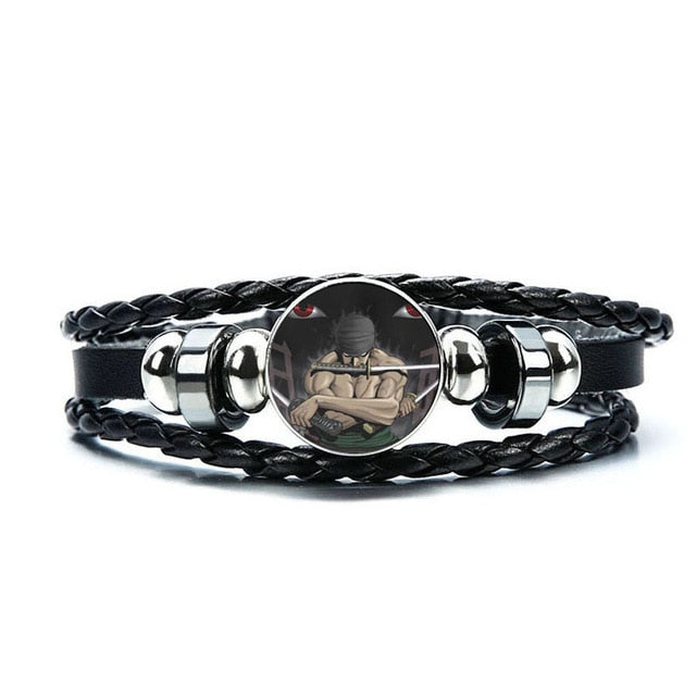 Anime One Piece Bracelet Luffy Zoro Ace Charms Bracelet Kids Boy Punk Multilayer Leather Bracelets Jewelry - Shopeasywear