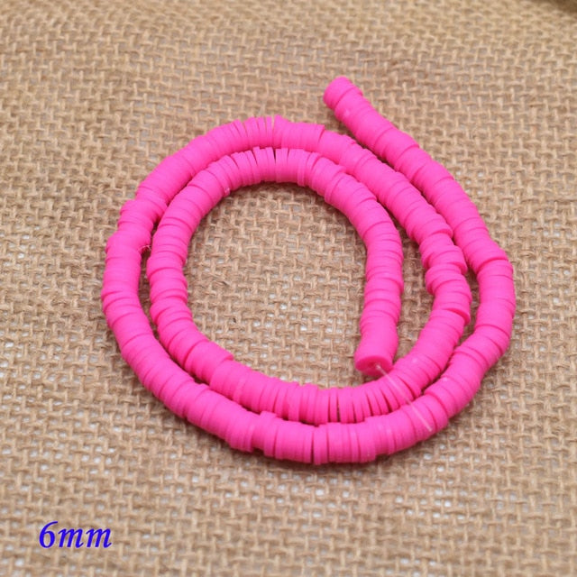 6mm Flat Round Polymer Clay Beads For Jewelry Making