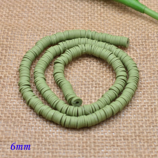 6mm Flat Round Polymer Clay Beads For Jewelry Making