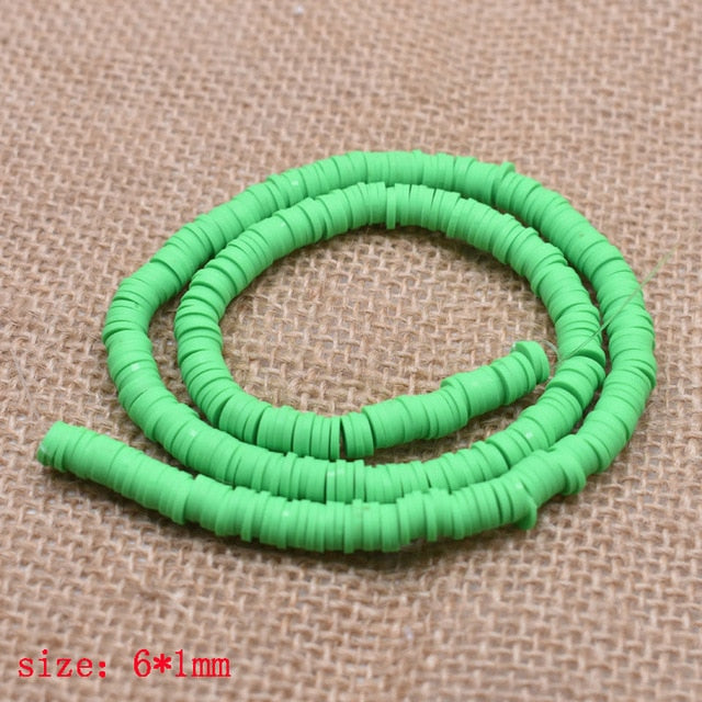 6mm Flat Round Polymer Clay Beads For Jewelry Making