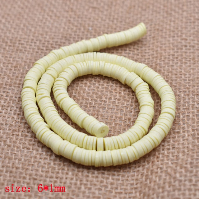 6mm Flat Round Polymer Clay Beads For Jewelry Making