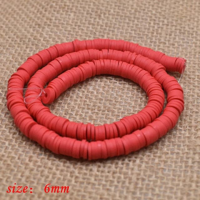 6mm Flat Round Polymer Clay Beads For Jewelry Making