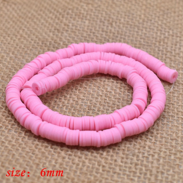 6mm Flat Round Polymer Clay Beads For Jewelry Making