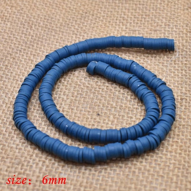6mm Flat Round Polymer Clay Beads For Jewelry Making