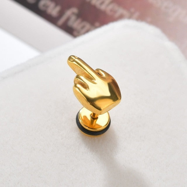 Punk Stainless Steel Stud Earrings - Shopeasywear