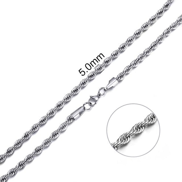 2mm-7mm Rope Chain Necklace - Shopeasywear