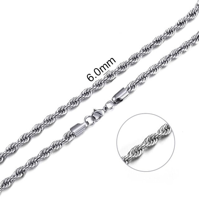 2mm-7mm Rope Chain Necklace - Shopeasywear