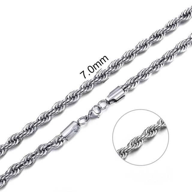 2mm-7mm Rope Chain Necklace - Shopeasywear