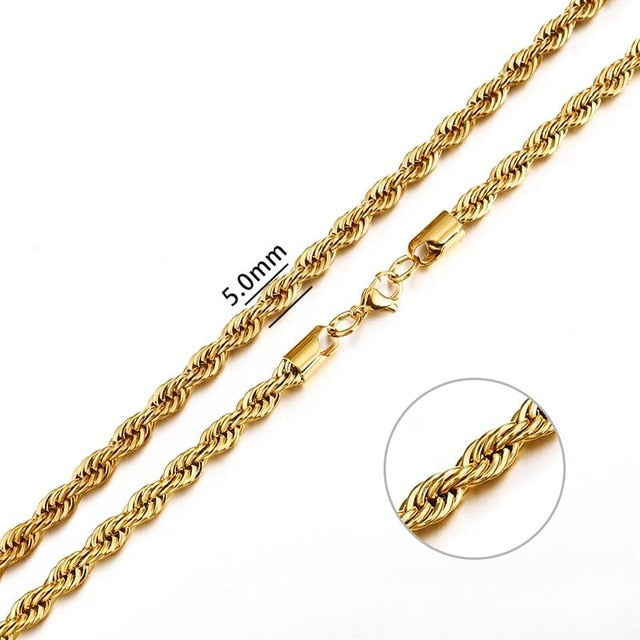 2mm-7mm Rope Chain Necklace - Shopeasywear