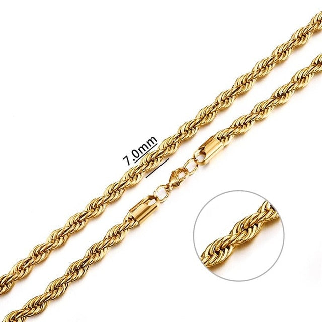 2mm-7mm Rope Chain Necklace - Shopeasywear