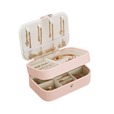 Guanya Newest Mini Stud Earrings Rings Jewelry Box Useful Makeup Organizer With Zipper Travel Portable Display Case Women's Gift - Shopeasywear
