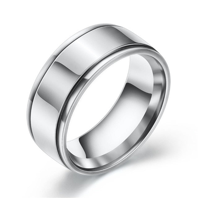 Simple Black/Silver/Gold Color Stainless Steel Rings