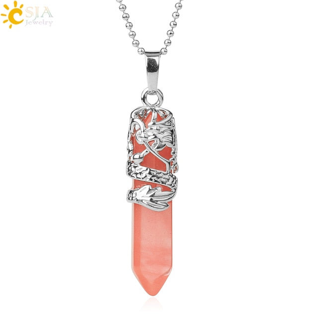 Hexagonal Crystal Quartz Pendant - Shopeasywear