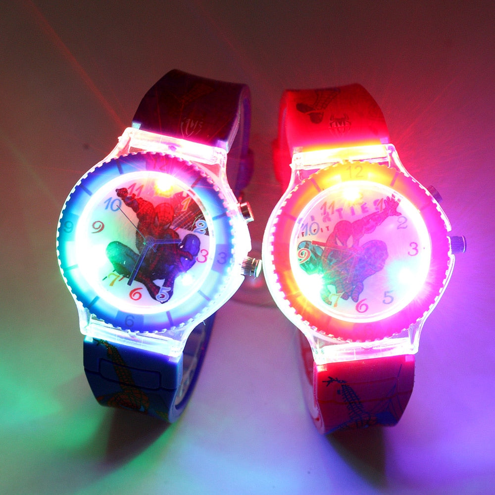 Colorful Flash Light Spiderman Kids Watches - Shopeasywear