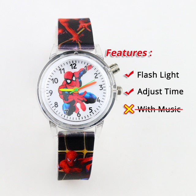 Colorful Flash Light Spiderman Kids Watches - Shopeasywear