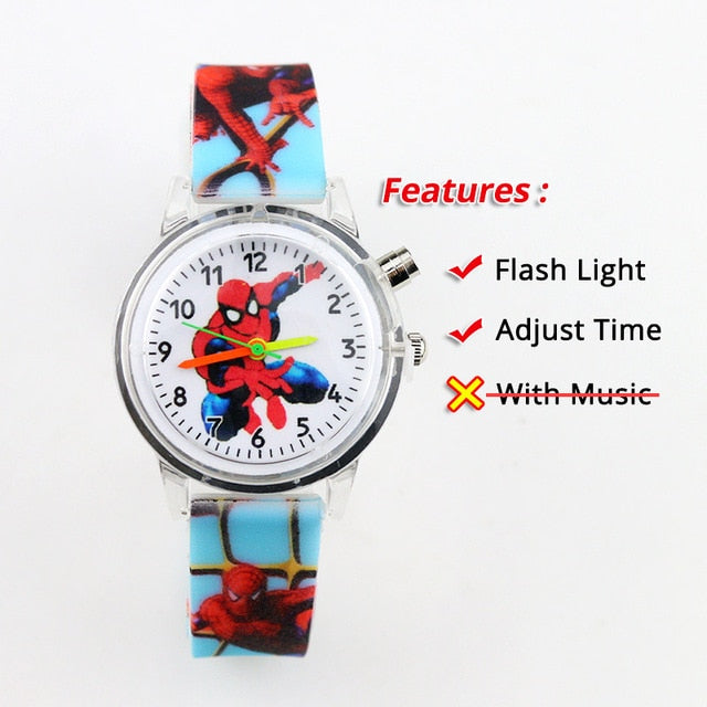 Colorful Flash Light Spiderman Kids Watches - Shopeasywear