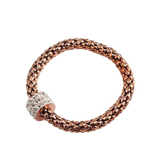 European and American fashion Mens Women Three-color Suit elastic Corn Bracelet Personality Lady Punk Stainless Steel Bracelets - Shopeasywear