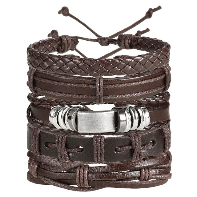 Leaf Feather Multi layer Leather Bracelet - Shopeasywear