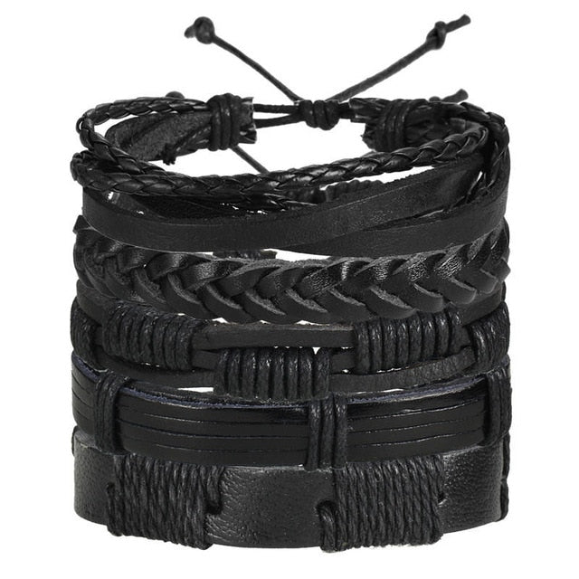 Leaf Feather Multi layer Leather Bracelet - Shopeasywear
