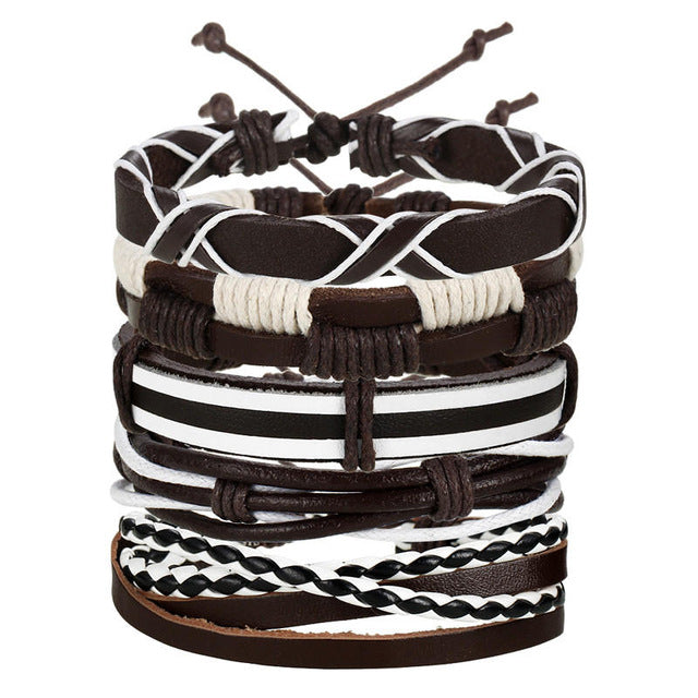 Leaf Feather Multi layer Leather Bracelet - Shopeasywear