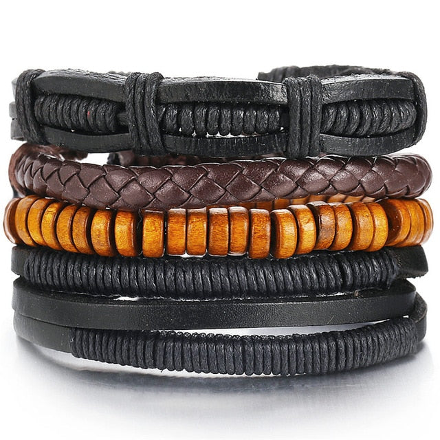 Leaf Feather Multi layer Leather Bracelet - Shopeasywear