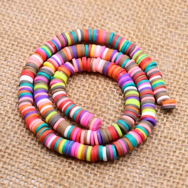 6mm Flat Round Polymer Clay Beads For Jewelry Making