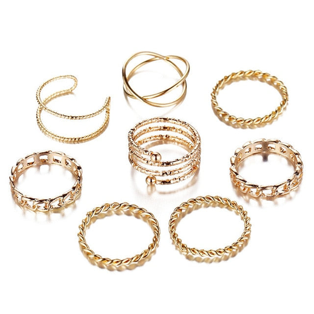 30pcs/set Gold Ring Set