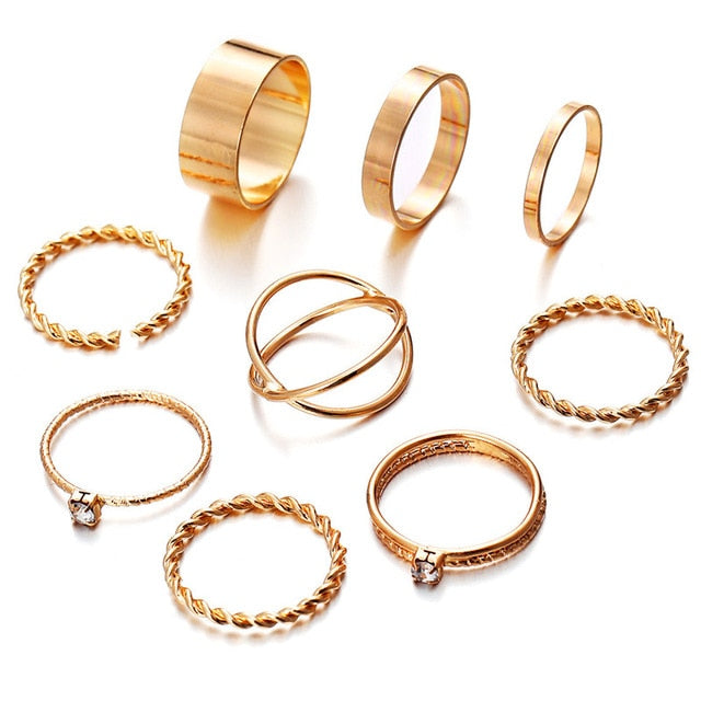 30pcs/set Gold Ring Set