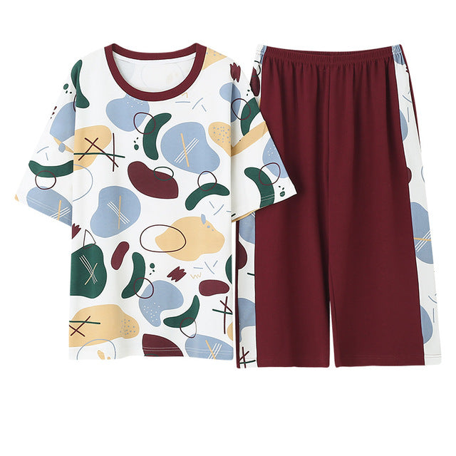 Newest Summer 100% Cotton Cartoon Women Pajamas