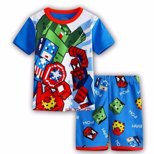 2020 New Kids Boys Girls Short Sleeve Pajamas