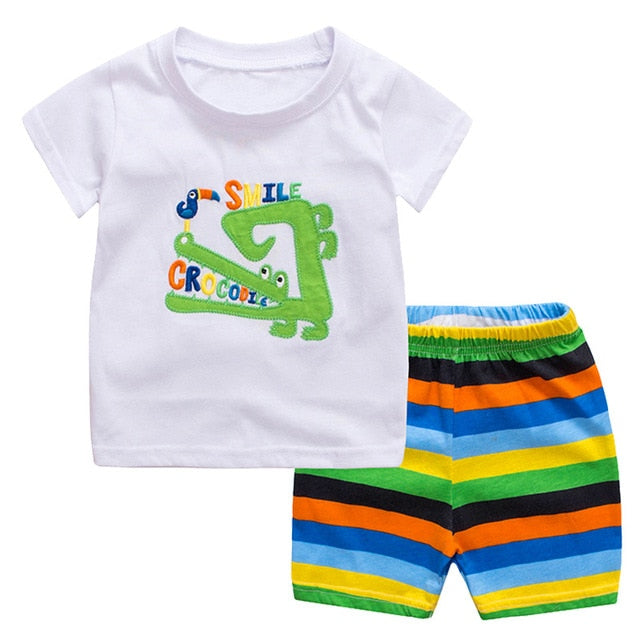 2020 New Kids Boys Girls Short Sleeve Pajamas