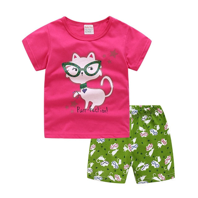 2020 New Kids Boys Girls Short Sleeve Pajamas