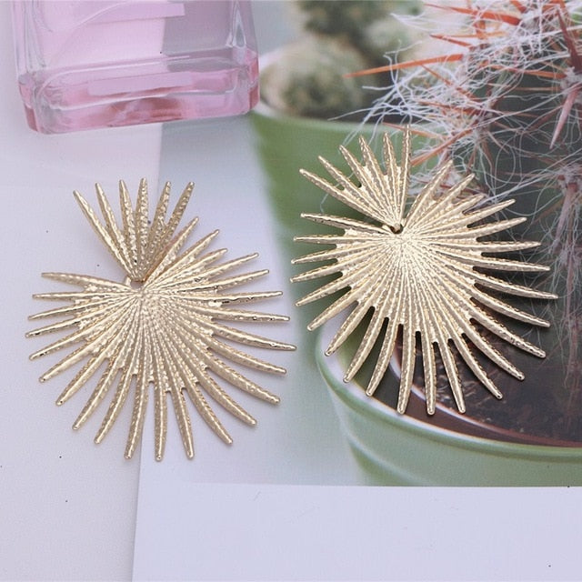 New exaggerated Big Earrings for Women Irregular Geometric Zinc Alloy Earring Fashion female Jewelry Halloween Gifts Red Green - Shopeasywear