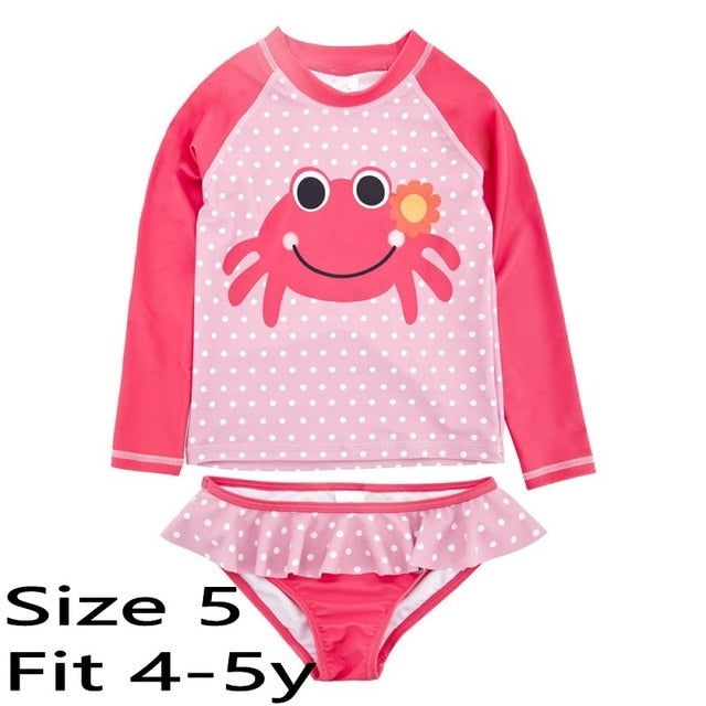 Baby Girls Crab Pink Dot Swimsuit