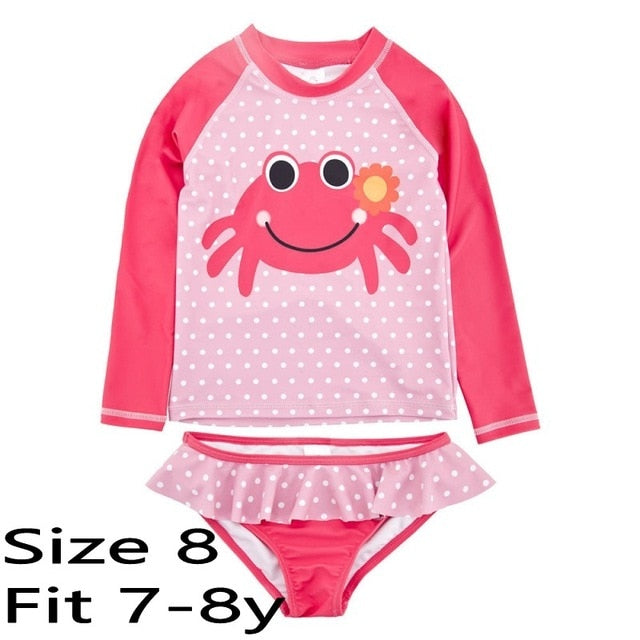 Baby Girls Crab Pink Dot Swimsuit