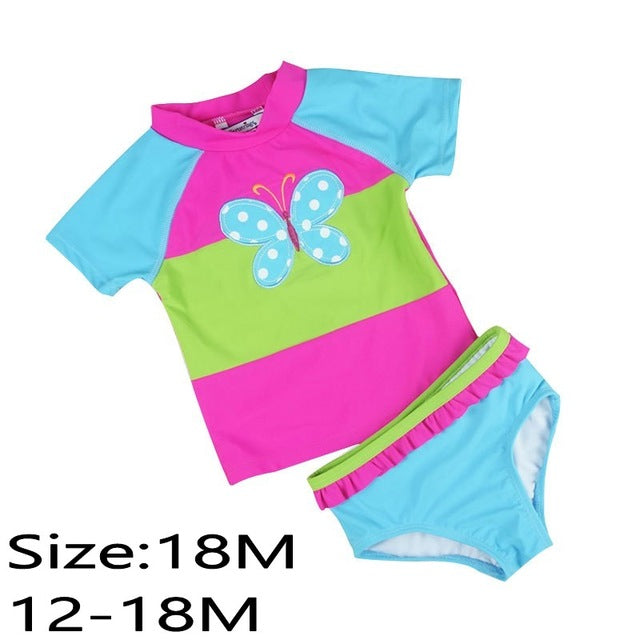 Baby Girls Crab Pink Dot Swimsuit
