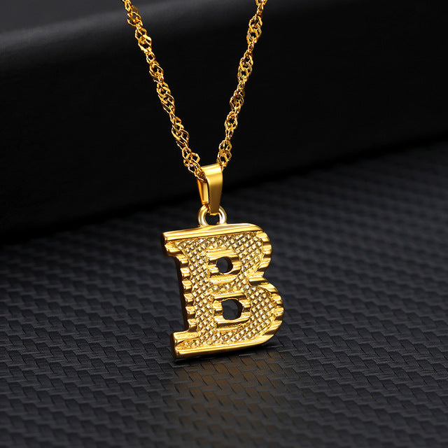 Tiny Gold Initial Letter Necklace - Shopeasywear