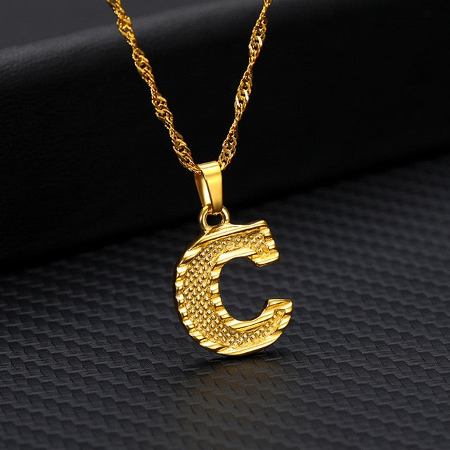 Tiny Gold Initial Letter Necklace - Shopeasywear