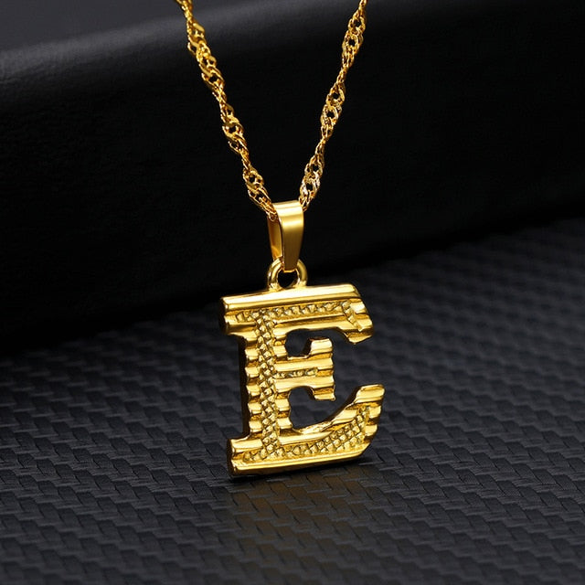 Tiny Gold Initial Letter Necklace - Shopeasywear