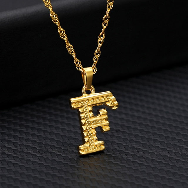Tiny Gold Initial Letter Necklace - Shopeasywear