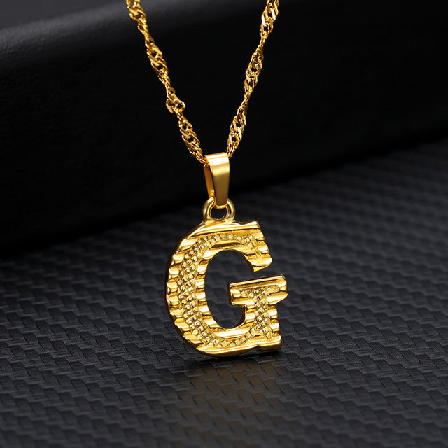 Tiny Gold Initial Letter Necklace - Shopeasywear
