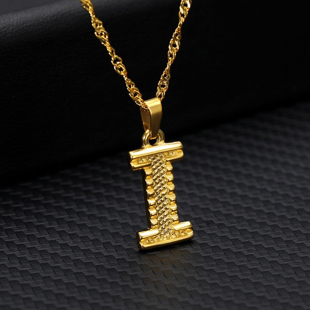 Tiny Gold Initial Letter Necklace - Shopeasywear