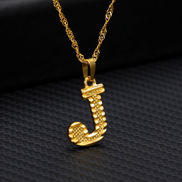 Tiny Gold Initial Letter Necklace - Shopeasywear